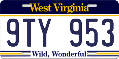 WV license plate 9TY953