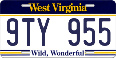 WV license plate 9TY955