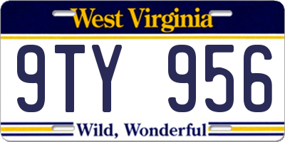 WV license plate 9TY956