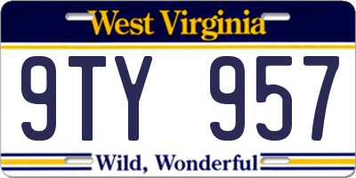 WV license plate 9TY957