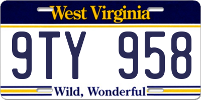 WV license plate 9TY958