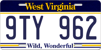WV license plate 9TY962