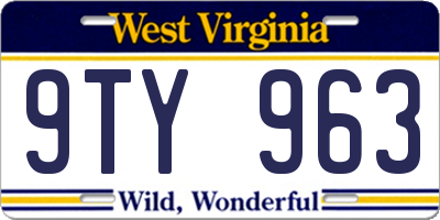 WV license plate 9TY963