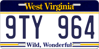WV license plate 9TY964