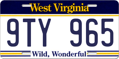WV license plate 9TY965
