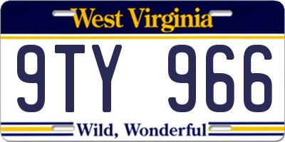 WV license plate 9TY966