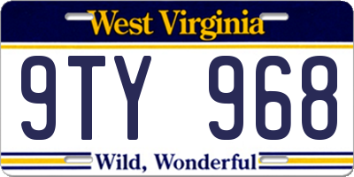WV license plate 9TY968