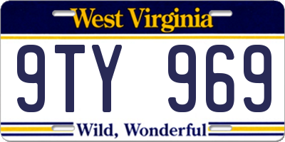 WV license plate 9TY969