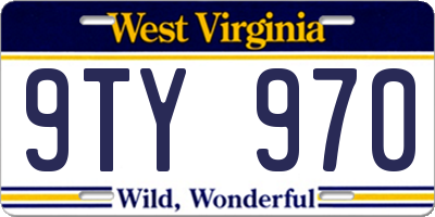 WV license plate 9TY970