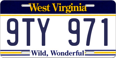 WV license plate 9TY971