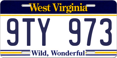 WV license plate 9TY973