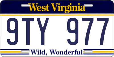 WV license plate 9TY977