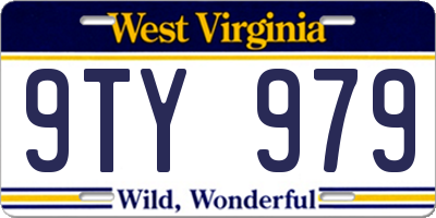WV license plate 9TY979