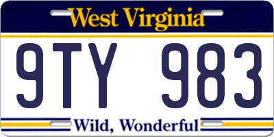 WV license plate 9TY983