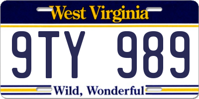 WV license plate 9TY989