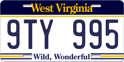 WV license plate 9TY995