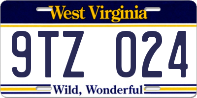 WV license plate 9TZ024
