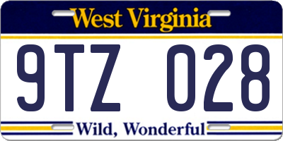 WV license plate 9TZ028