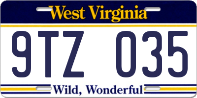 WV license plate 9TZ035