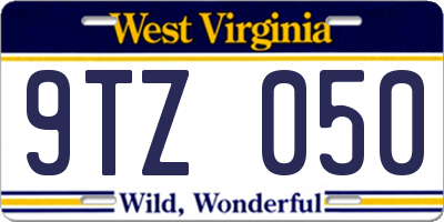 WV license plate 9TZ050