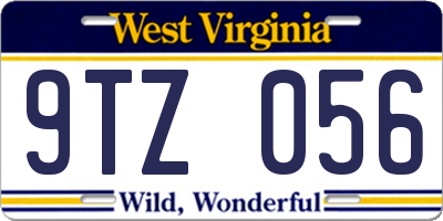 WV license plate 9TZ056