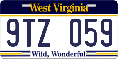 WV license plate 9TZ059