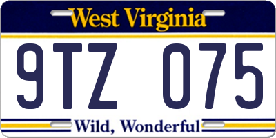 WV license plate 9TZ075