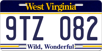 WV license plate 9TZ082