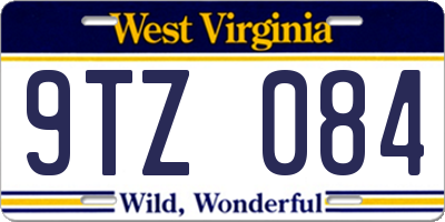 WV license plate 9TZ084