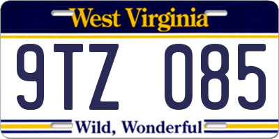 WV license plate 9TZ085