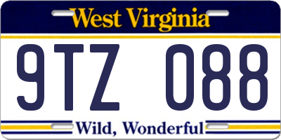 WV license plate 9TZ088