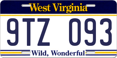 WV license plate 9TZ093