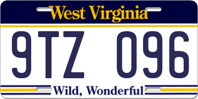 WV license plate 9TZ096