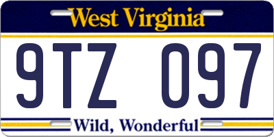 WV license plate 9TZ097