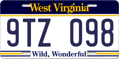 WV license plate 9TZ098