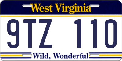 WV license plate 9TZ110