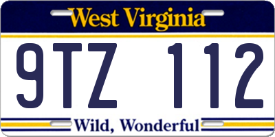 WV license plate 9TZ112