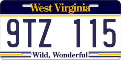 WV license plate 9TZ115
