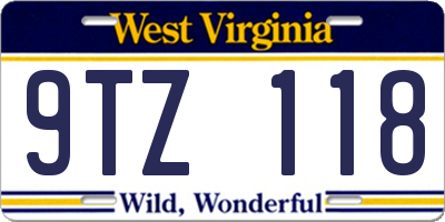 WV license plate 9TZ118