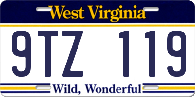 WV license plate 9TZ119