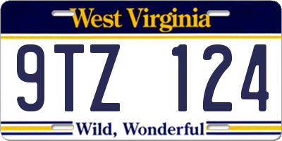 WV license plate 9TZ124