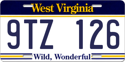 WV license plate 9TZ126