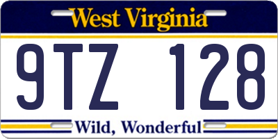 WV license plate 9TZ128