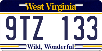 WV license plate 9TZ133
