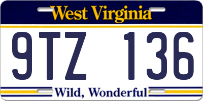 WV license plate 9TZ136