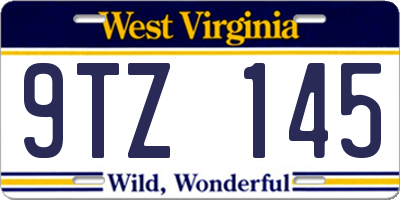 WV license plate 9TZ145
