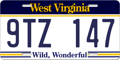 WV license plate 9TZ147