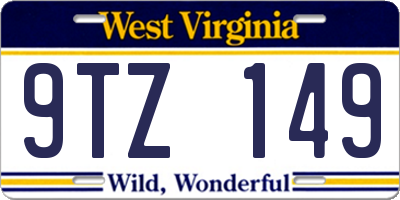WV license plate 9TZ149