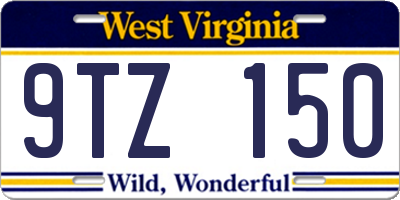 WV license plate 9TZ150