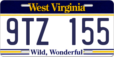 WV license plate 9TZ155